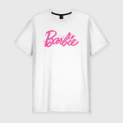 Футболка slim-fit Блестящий логотип Барби, цвет: белый