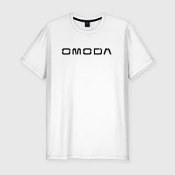 Футболка slim-fit Omoda big black logo, цвет: белый