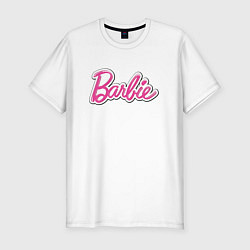 Мужская slim-футболка Barbie title
