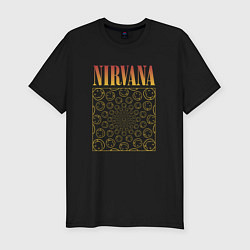 Мужская slim-футболка Nirvana лого