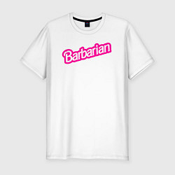 Мужская slim-футболка Барби варвар - барбариан