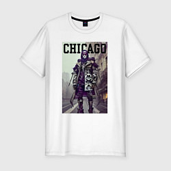 Мужская slim-футболка Модный чувак из Чикаго - нейросеть