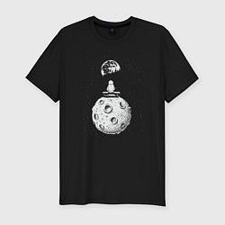 Мужская slim-футболка Moon spaceman