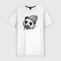 Мужская slim-футболка Панда хипстер