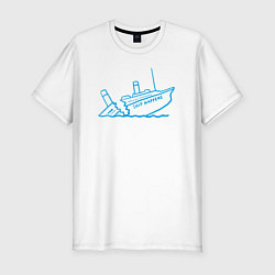 Мужская slim-футболка Ship happens