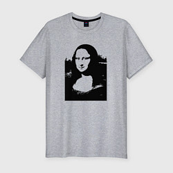 Футболка slim-fit Mona Lisa in black white, цвет: меланж