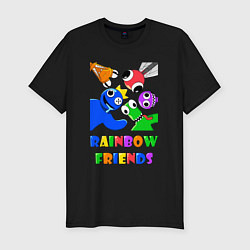 Мужская slim-футболка Rainbow Friends персонажи