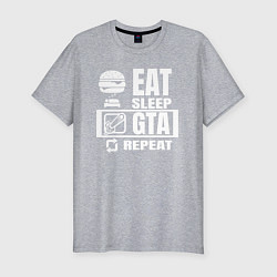 Мужская slim-футболка GTA на повторе