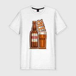 Мужская slim-футболка Пиво эль