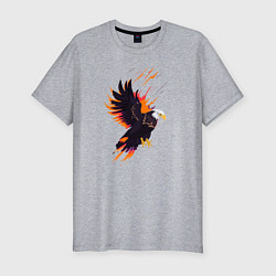 Футболка slim-fit Орел парящая птица абстракция, цвет: меланж