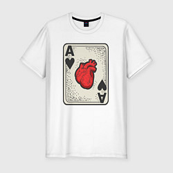 Мужская slim-футболка Туз сердца