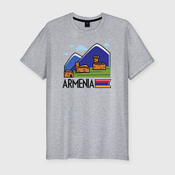 Мужская slim-футболка Горная Армения