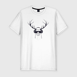 Мужская slim-футболка Music deer