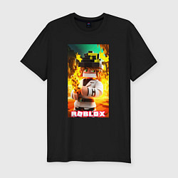 Футболка slim-fit Roblox fire, цвет: черный