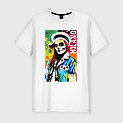 Мужская slim-футболка Skeleton fashionista - Milano - pop art