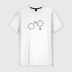 Мужская slim-футболка Мужской и женский символ
