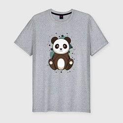 Футболка slim-fit Странная панда, цвет: меланж