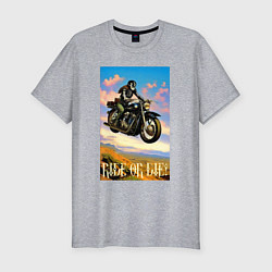 Футболка slim-fit Ride or die - crazy racer - neural network, цвет: меланж