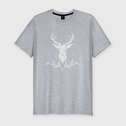 Футболка slim-fit Deer flowers, цвет: меланж