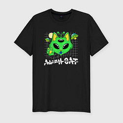 Футболка slim-fit Alien cat, цвет: черный