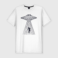 Мужская slim-футболка Похищение пришельцами