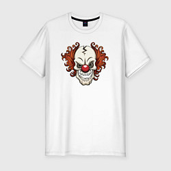 Мужская slim-футболка Clown skull