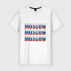Мужская slim-футболка Moscow триколор