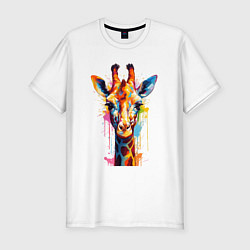 Мужская slim-футболка Граффити с жирафом