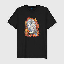 Мужская slim-футболка Осенняя сова