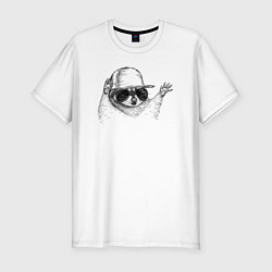 Мужская slim-футболка Енот репер