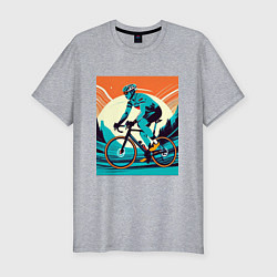 Мужская slim-футболка Велопробежка