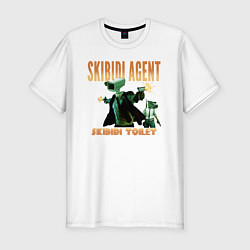 Мужская slim-футболка Skibidi toilet agent