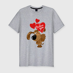 Мужская slim-футболка Собака с шариками