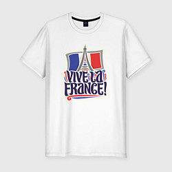 Футболка slim-fit Vive la France, цвет: белый