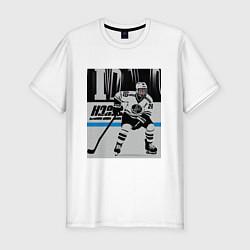 Мужская slim-футболка Хоккеист на льду
