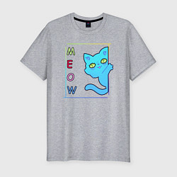 Футболка slim-fit Cat meow, цвет: меланж