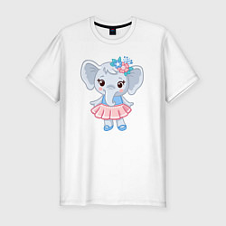 Футболка slim-fit Elephant girl, цвет: белый