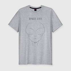 Мужская slim-футболка Космическая жизнь