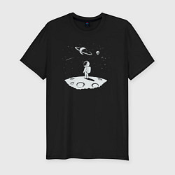 Мужская slim-футболка Космический мечтатель