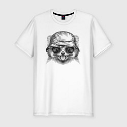 Футболка slim-fit Красная панда в панаме, цвет: белый