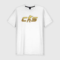Футболка slim-fit CS 2 gold logo, цвет: белый