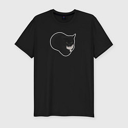 Мужская slim-футболка Maxwell cat на черном фоне