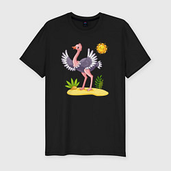 Мужская slim-футболка Солнечный страус