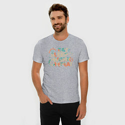 Футболка slim-fit Eat sleep work repeat, цвет: меланж — фото 2
