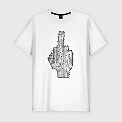 Мужская slim-футболка Кактусовый палец