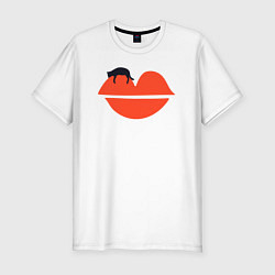 Мужская slim-футболка Kiss cat