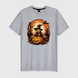 Мужская slim-футболка Ночь перед хэллоуином