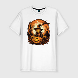 Мужская slim-футболка Ночь перед хэллоуином