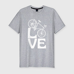 Мужская slim-футболка Любовь велосипедиста