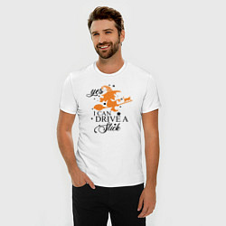Футболка slim-fit Yes i can drive a stick, цвет: белый — фото 2